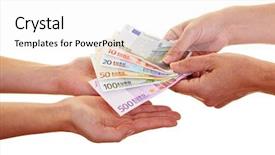  Presentation with banknotes - Cool new presentation with two hands claiming many european backdrop and a  colored foreground