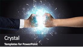  Presentation with peace education two smiley hands - Slide deck featuring two hands fighting and breaking background and a dark gray colored foreground