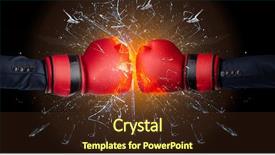  Presentation with glass - PPT layouts enhanced with two hands fighting and breaking background and a  colored foreground