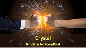  Presentation with peace education two smiley hands - Audience pleasing slide set consisting of two hands fighting and breaking backdrop and a  colored foreground