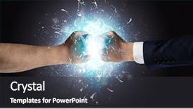 Presentation with light blue - Slide deck having two hands fighting and breaking background and a dark gray colored foreground