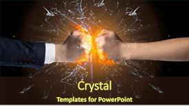  Presentation with peace education two smiley hands - PPT theme having two hands fighting and breaking background and a  colored foreground