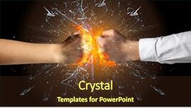  Presentation with glass - Audience pleasing presentation consisting of two hands fighting and breaking backdrop and a  colored foreground