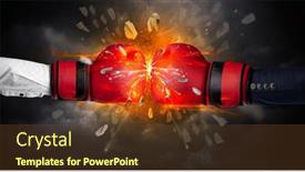  Presentation with rock band hands - Beautiful slide set featuring revolution - two hands fighting and breaking backdrop and a tawny brown colored foreground