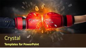  Presentation with rock - Audience pleasing PPT layouts consisting of two-hands-fighting-and-breaking backdrop and a tawny brown colored foreground