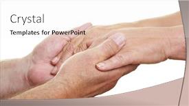  Presentation with support - Colorful slide deck enhanced with two-hands-give-support backdrop and a white colored foreground