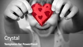  Presentation with heart hands - Cool new theme with blue and green animal print backdrop and a  colored foreground.