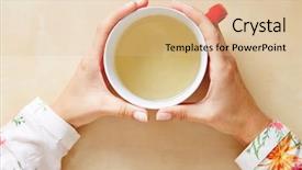  Presentation with chamomile - Slide deck enhanced with beautiful view from the top of sokolica in pieniny mountains poland background and a dark gray colored foreground