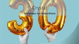  Presentation with blue balloons - Presentation featuring two-hands-in-black background and a light blue colored foreground