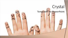  Presentation with body - Colorful PPT theme enhanced with two hands showing fingers backdrop and a white colored foreground