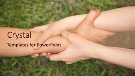  Presentation with third - Beautiful presentation featuring two hands to be held backdrop and a coral colored foreground