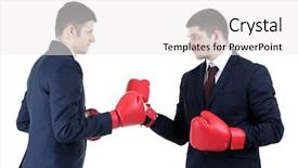  Presentation with boxing - Theme featuring two handsome businessmen with boxing background and a  colored foreground