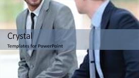  Presentation with working together - Amazing slide deck having two-handsome-businessmen-working-together backdrop and a seafoam green colored foreground