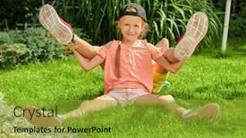  Presentation with happy holidays - Slide set enhanced with two-happy-children-are-playing background and a gold colored foreground