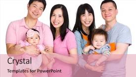  Presentation with planning family baby - Slide deck consisting of two happy family with baby background and a coral colored foreground