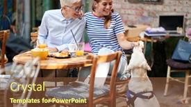  Presentation with generations - Cool new presentation with two-happy-female-friends backdrop and a tawny brown colored foreground