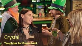  Presentation with football girls - Presentation enhanced with two-happy-girls-in-casualwear background and a tawny brown colored foreground