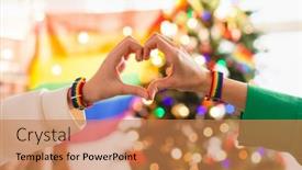  Presentation with rainbow lgbt - Presentation theme having two-happy-loving-lesbian-women background and a coral colored foreground