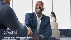  Presentation with african american men - Slides with two-happy-mature-business-men background and a tawny brown colored foreground