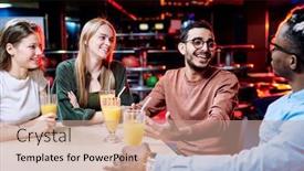  Presentation with ethnic - Cool new theme with two-happy-multi-ethnic-guys backdrop and a coral colored foreground