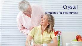  Presentation with seniors - Colorful PPT theme enhanced with love matchmaking - two happy seniors smiling backdrop and a sky blue colored foreground