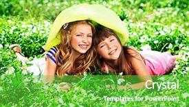  Presentation with summer - Amazing PPT layouts having two happy summer girls having backdrop and a  colored foreground