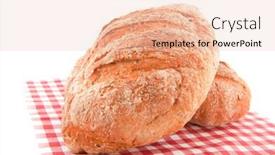  Presentation with cereal - Colorful theme enhanced with two healthy cereal breads on checkered napkin backdrop and a lemonade colored foreground