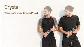  Presentation with two small brothers - Theme featuring two healthy fit twin brothers background and a  colored foreground