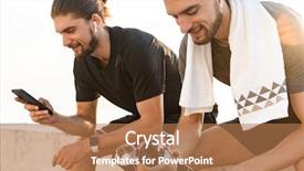  Presentation with two small brothers - Theme with two healthy fit twin brothers background and a coral colored foreground