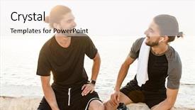  Presentation with drinking water - Audience pleasing theme consisting of two healthy fit twin brothers backdrop and a white colored foreground