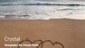  Presentation with sand heart - Slide deck enhanced with two-heart-is-drawn background and a coral colored foreground