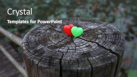  Presentation with love romance - Slide deck with two-heart-on-a-wooden background and a  colored foreground