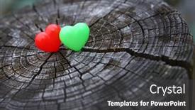  Presentation with love romance - Slides featuring two-heart-on-a-wooden background and a dark gray colored foreground