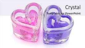  Presentation with pink blue - Colorful presentation theme enhanced with two heart shaped candles in pink and blue backdrop and a light blue colored foreground