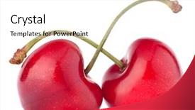 Presentation with heart shaped book page - PPT theme consisting of two heart shaped cherry berries background and a white colored foreground