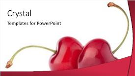  Presentation with cherry - PPT layouts enhanced with two heart shaped cherry berries background and a white colored foreground