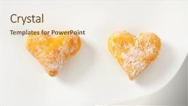  Presentation with cookies - Presentation theme featuring two heart shaped cookies on white background background and a sky blue colored foreground