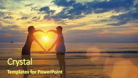  Presentation with catholic couple silhouette of young - Amazing PPT layouts having two hearts - silhouette of young couple holding backdrop and a tawny brown colored foreground