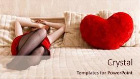  Presentation with heart and lung medical - Colorful slide deck enhanced with two hearts - young woman resting backdrop and a  colored foreground