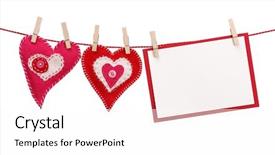  Presentation with hearts - Slides with two hearts and blank card background and a  colored foreground