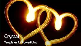  Presentation with black light - Amazing theme having two hearts created by light over black background backdrop and a black colored foreground