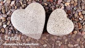  Presentation with loving hearts love heart candy - Audience pleasing slide set consisting of two hearts on small sea backdrop and a violet colored foreground
