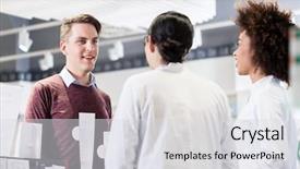  Presentation with pharmacist - Theme enhanced with two helpful female pharmacist background and a light gray colored foreground