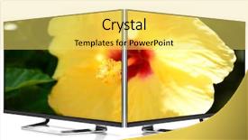  Presentation with definition - Beautiful slides featuring two high definition televisions backdrop and a yellow colored foreground