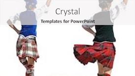  Presentation with stage - PPT theme consisting of two highland dancers background and a white colored foreground
