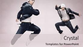 Presentation with hip hop - PPT theme consisting of two hip hop dancer background and a lemonade colored foreground