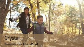  Presentation with children running - PPT theme having two hispanic children have fun background and a coral colored foreground