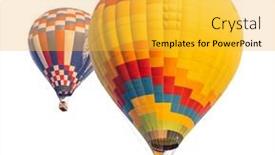  Presentation with hot air balloons - Theme featuring two-hot-air-balloons-isolated background and a yellow colored foreground