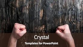  Presentation with an empty two way - Beautiful presentation theme featuring two human fists on empty backdrop and a tawny brown colored foreground