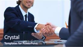  Presentation with client experience - PPT layouts consisting of two human shaking hand - handshake manager and the client background and a  colored foreground